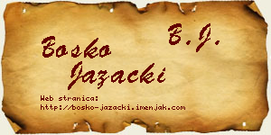 Boško Jazački vizit kartica